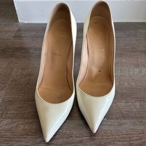 Christian Louboutin Nude Patent Pumps Classic Red Bottom Heels Size 11.5